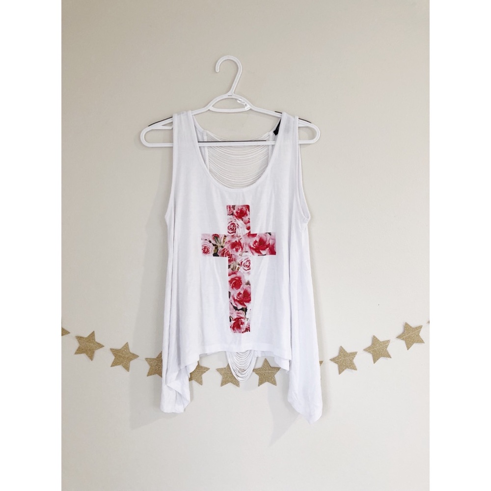 Cross floral top